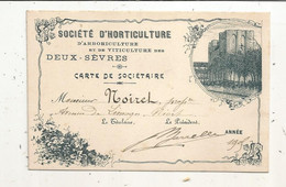 Carte De Sociétaire, Société D'horticulture ,d'arboriculture Et De Viticulture Des Deux Sèvres ,1905, 2 Scans - Tessere Associative