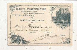 Carte De Sociétaire, Société D'horticulture ,d'arboriculture Et De Viticulture Des Deux Sèvres ,1905, 2 Scans - Membership Cards