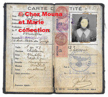 1938 CARTE D IDENTITE LECURU SOLANGE NE EN 1914 A VERSAILLES HABITANT STRASBOURG EMBLEME REICH - Documentos Históricos