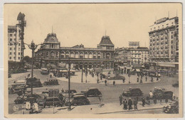 Carte Postale. Bruxelles. Gare Du Nord. Place Rogier. Circulé. Par Avion. Etat Moyen. Timbre Enlevé. - Chemins De Fer, Gares