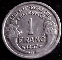 FRANCE: 2 X 1 FRANCS 1949 B + 1957 B LAVRILLIER KM 885a.2 - 1 Franc