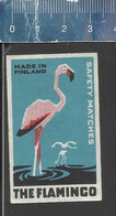 WADING BIRD FLAMINGO - MATCHBOX LABEL FINLAND - Zündholzschachteletiketten