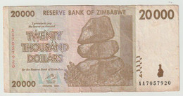 Used Banknote Zimbabwe 20.000 Dollars 2008 - Zimbabwe