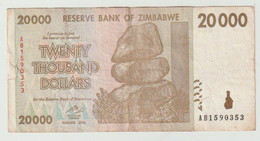 Used Banknote Zimbabwe 20.000 Dollars 2008 - Zimbabwe