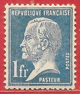 France N°179 Pasteur 1F Bleu 1923-26 * - 1922-26 Pasteur