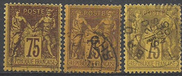 S54 - Sage N° 99(3) 25c Violet/orange Obl Nuances Cote 105,00 € - 1876-1898 Sage (Type II)