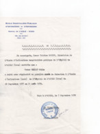 Vieux Papiers.Certificat De Scolarité école Infirmières 1978 21 X 14,5 Cm Env - Diploma & School Reports