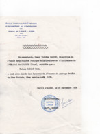 Vieux Papiers.Attestation Succès épreuves Examenr De Passage Fin 2ème Année école Infirmières 1978 21 X 14,5 Cm Env - Diploma & School Reports