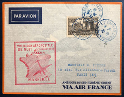 France N°445 Sur Enveloppe TAD Bleu MARSEILLE ST CHARLES PAQUEBOT 25.7.1939 - (B1934) - 1921-1960: Modern Tijdperk