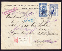 1927 R-Brief Aus Galata Mit Mischfrankatur Nach Kadiköy. Umadressiert - Storia Postale