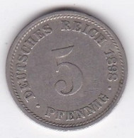 5 Pfennig 1898 D MUNICH ,  Wilhelm II, En Cupronickel, KM# 11 - 5 Pfennig