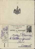 Guerre 14 Lettre En Franchise Armées République Poincaré Cachet SPA22 Verso 4 Drapeaux Alliés 8 NOV 1915 - Guerre De 1914-18