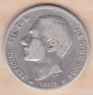 Espagne ,1 Peseta 1882 Alfonso XII , En Argent - Eerste Muntslagen