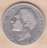 Espagne ,1 Peseta 1882 Alfonso XII , En Argent - Primi Conii