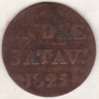 SUMATRA, Netherlands East Indies .1/2 Stuiver 1822 , Copper, KM# 284.2 - Indonesië