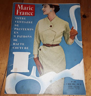 MARIE FRANCE N°482 1954 Mode Fashion French Women's Magazine - Mode