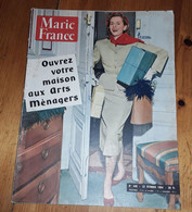 MARIE FRANCE N°480 1954 Mode Fashion Arts Ménagers French Women's Magazine - Mode