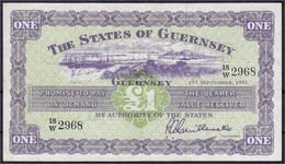 1 Pound 1.9.1957. III, Selten. Pick 43a. - Guernsey