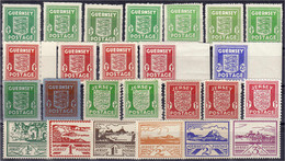 Guernsey Und Jersy 1941, Postfrische Zusammenstellung, Mind. Einmal In Den Hauptnummern Kpl., Die Nummer 1 A-g Komplett  - Occupation 1938-45