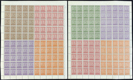 Freimarken Ziffern (II) 1945, Beide Großbogen 5 Und 6 In Postfrischer Ungefalteter Erhaltung, Luxuserhaltung. Mi. 800,-€ - Soviet Zone