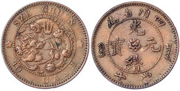 10 Cash PROBE/PATTERN O.J.(1903/1905). Szechuan Provinz Mit Dreizack-Flamme Auf Dem Drachen Unter CHU. 7,92 G. Als Mzst. - Cina