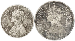 2 Stück: 50 Centimes Und 1 Franc 1897. Beide Fast Sehr Schön. Krause/Mishler 40 Und 41. - Guadeloupe & Martinique