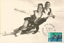 Suisse - Davos - Championnat Du Monde 1966 De Patinage Artistique Couple  - Entier Postal - Patinage Artistique