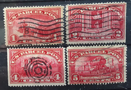 USA ETATS UNIS Colis Postaux PARCEL POST 1912, 4 Timbres Yvert No 1,2, 4, 5 , Obl TB - Reisgoedzegels