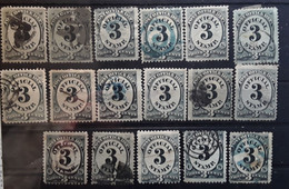 USA ETATS UNIS Service POST OFFICE 1873,Yvert No 69 Scott 049, 3 C Black , 17 Timbres Avec Formats,cachets Divers , TB - Dienstmarken