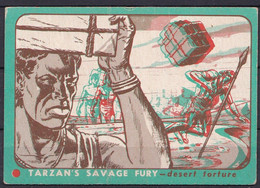 RARE !! 3D TRADING CARD - 1952 - TARZAN'S SAVAGE FURY  USA - RARES CARTES DE COLLECTION EN 3 D - SCENE 27 DESERT TORTURE - Otros & Sin Clasificación