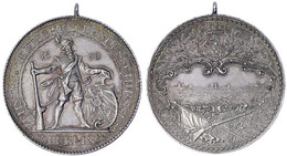 Tragbare Silbermedaille 1890 Von Lauer, A.d. 10. Dt. Bundesschiessen. Schütze Mit Schild/Wappen über Stadtansicht. 40 Mm - Zonder Classificatie