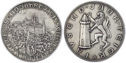 Silbermedaille 1929, A.d. 1000 Jf. Der Stadt. 37 Mm, 19,97 G. Vorzüglich/Stempelglanz, Mattiert - Zonder Classificatie