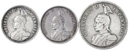 3 Silbermünzen: 1/4 Rupie 1901, 1910 J, 1/2 Rupie 1901. Sehr Schön - Africa Orientale Tedesca