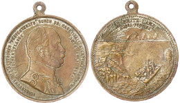 Tragbare Bronzemedaille O.J.(1884) Von Lauer (Nürnberg). Verkündung Des Protektorats Lüderitz-Land (Angra-Pequena) Und E - Africa Orientale Tedesca