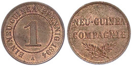 1 Neuguinea Pfennig 1894 A. Vorzüglich/Stempelglanz. Jaeger 701. - Nuova Guinea Tedesca