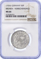 50 Bremer Verrechnungs-Pfennig O.J. NGC Grading MS64. Jaeger N 44. - Altri & Non Classificati