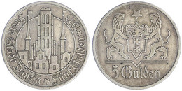 5 Gulden 1923, Marienkirche. Sehr Schön. Jaeger D 9. - Altri & Non Classificati