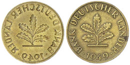 10 Pfennig 1949, Statt Der Wertseite Inkuses Spiegelbild Der Rückseite Geprägt (enstanden Durch überlagerten, Geprägten  - Altri & Non Classificati