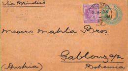 Ac6729 - INDIA - POSTAL HISTORY -  STATIONERY COVER To ITALY 1908 -  Nice! - Enveloppes