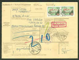 Hungary Ungarn 1975 Deko Paketkarte Ausland + TAX = Szallitolevel > Berlin Via Verzollungspostgebühr 2,10 DM Nürnberg A5 - Covers & Documents