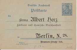 1900 - REICH - CP ENTIER Avec REPIQUAGE De "FIRMA ALBERT HERZ" à BERLIN - Postcards