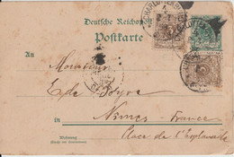 1898 - REICH - CP ENTIER De CHARLOTTENBURG => NIMES (GARD) - Cartoline