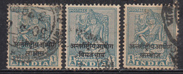 1a X 3 Vietnam, Cambodia, Laos, India Used Ovpt, Archeological Series, Military, Bodhisattva, Buddhism, 1954 Indo- China - Franquicia Militar