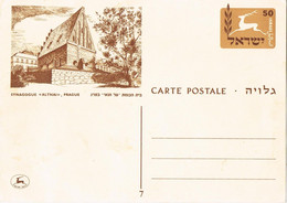 48600. Tarjeta Entero Postal ISRAEL. Sinagoga ALTNAI De Praha - Lettres & Documents