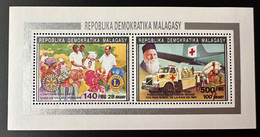 Madagascar Madagaskar 1992 Mi. 1391 / 1394 I Red Cross Henri Dunant Croix Rouge Lions International Rotary - Madagascar (1960-...)