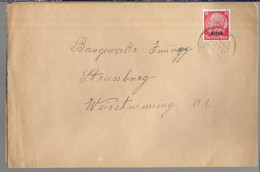 Elzas, Alsace,  	Betriebs Briefumschlag  An Die Baugewwerks Strassburg, Vendenheim  01-3-1941				230130.22 - Briefe U. Dokumente