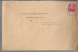 Elzas, Alsace,  	Betriebs Briefumschlag  An Die Berufsgenossenschaft Strassburg, Merzweiler 07-2-1941				230130.24 - Briefe U. Dokumente