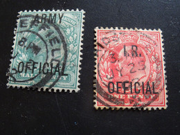 ROYAUME-UNI    SERVICE  ARMY+I.R 1901/02 - Dienstzegels