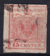 AUSTRIA / LOMBARDO-VENEZIA 1850/54 - Canceled - ANK LV3 - 15c - Gebraucht