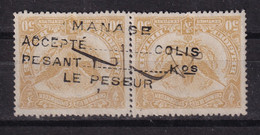 DDDD 670 -- Paire Timbres Chemin De Fer Cachet De FORTUNE 1919 MANAGE Accepté ... Colis Pesant... Kos - RARE - Autres & Non Classés